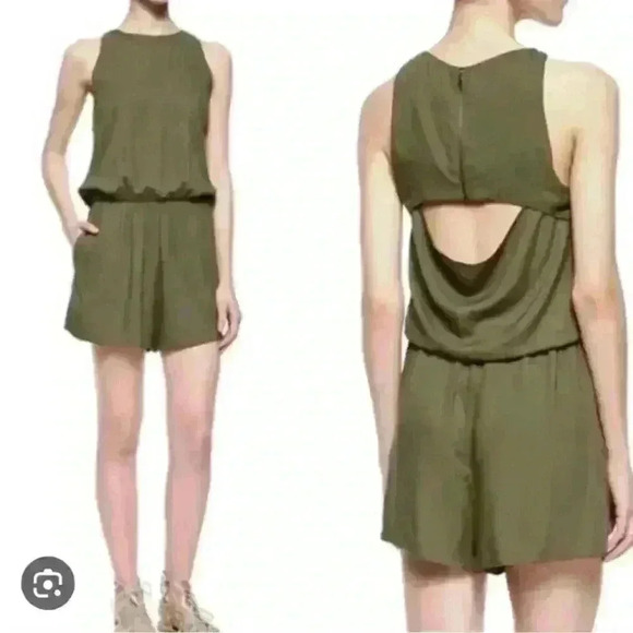 Alice + Olivia Pants - Alice + Olivia Green Romper Size 6